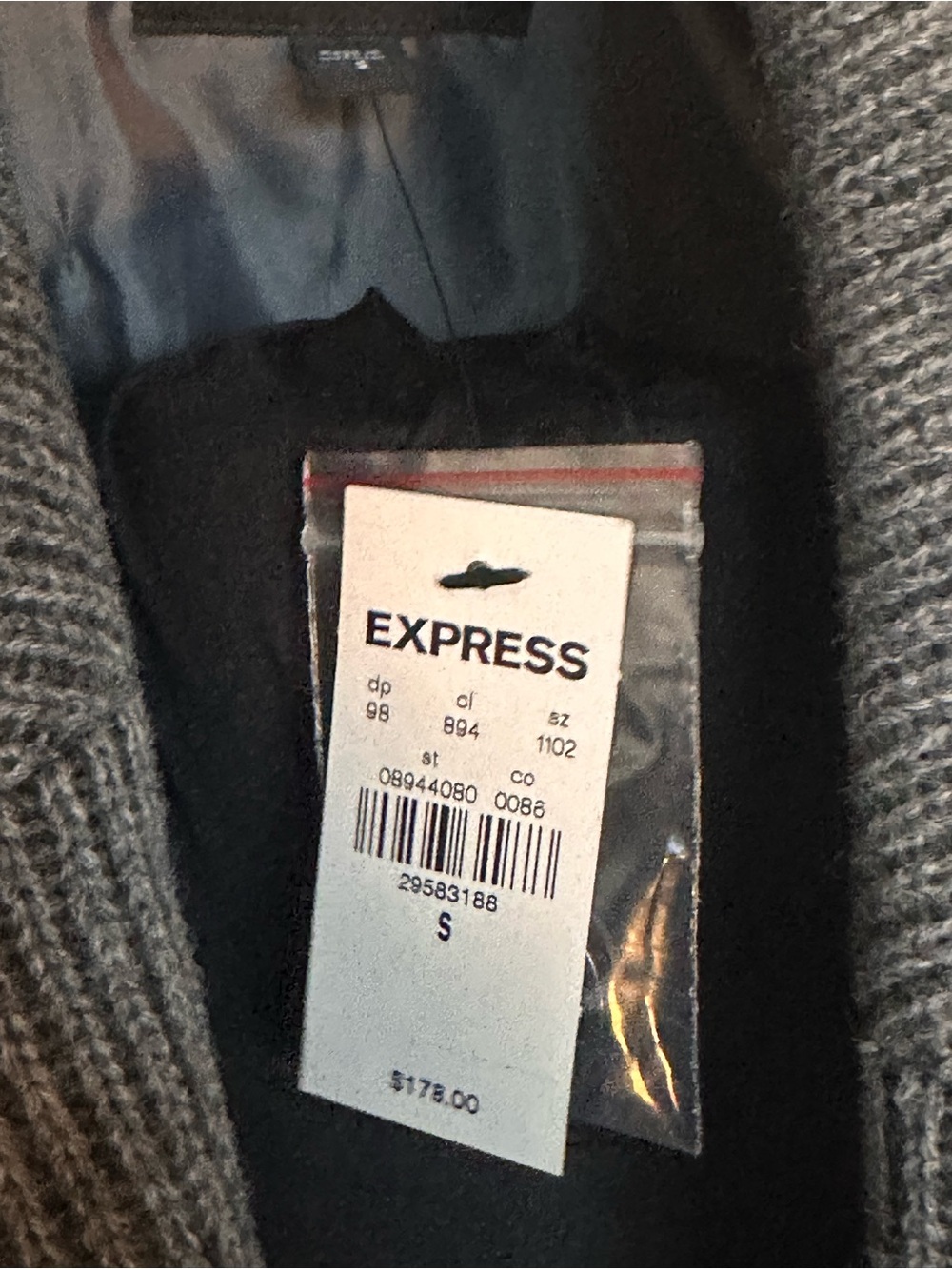 Express Gray Ribbed Double-Breasted Blazer Coat - Picture 3 of 5